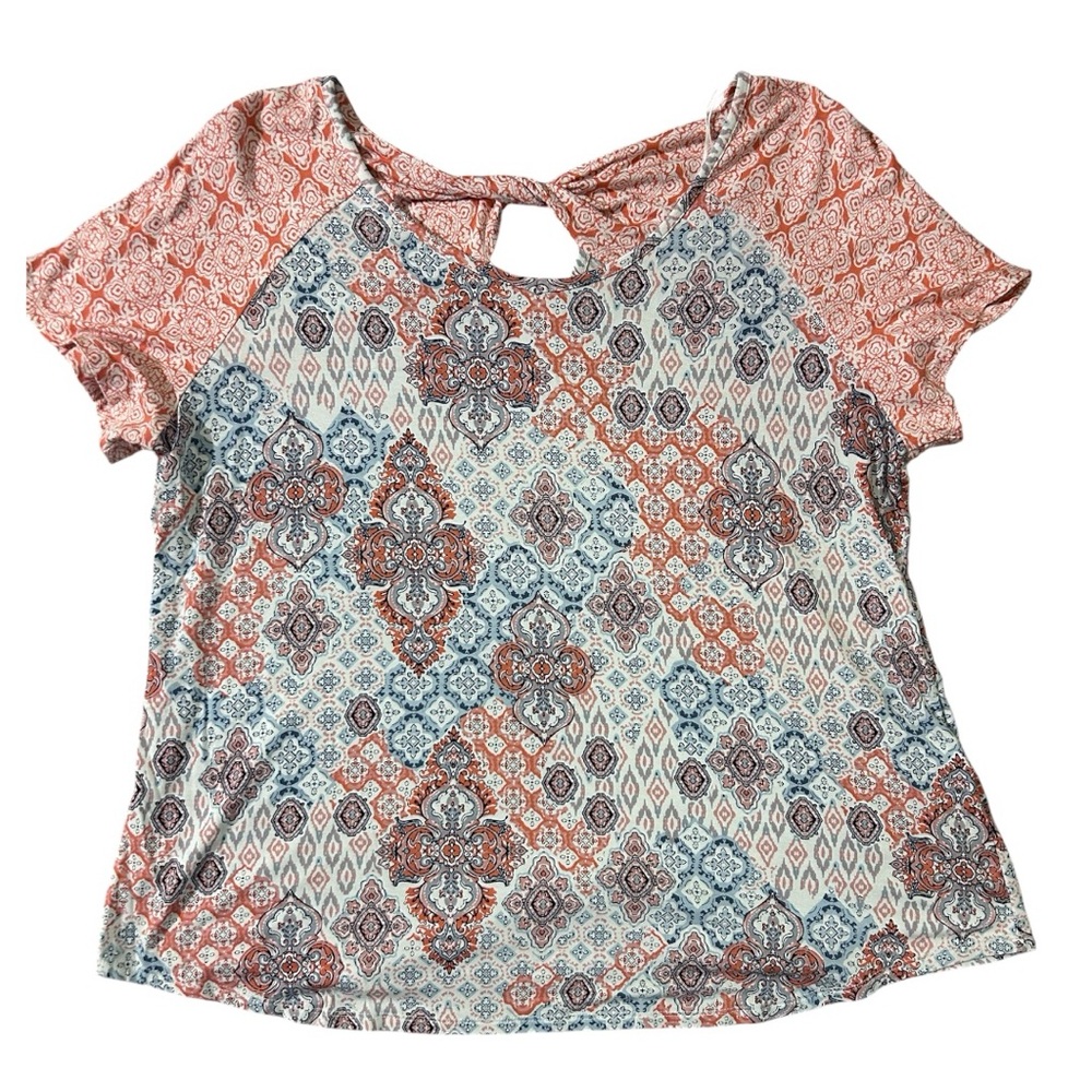 Westport Blue and Orange Patterned Blouse